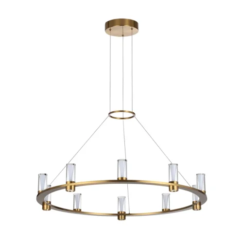 Люстра подвесная Defance 7144/70L Odeon Light прозрачная на 8 ламп, основание бронзовое в стиле классический современный кольца Люстра подвесная Defance 7144/70L Odeon Light прозрачная на 8 ламп, основание бронзовое в стиле классический современный кольца