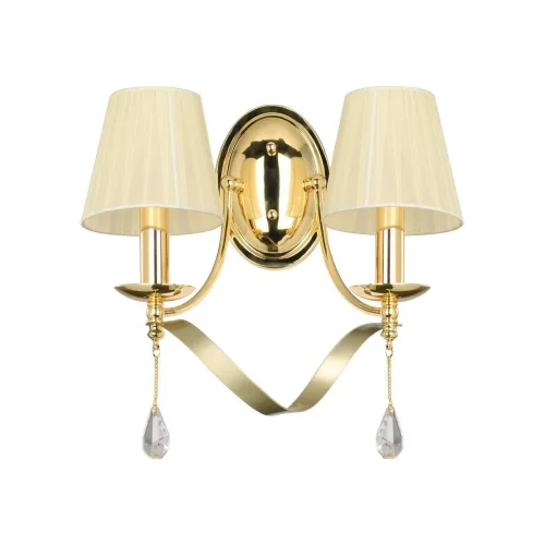 Бра Amabilis 2596-2W Favourite бежевый на 2 лампы, основание золотое в стиле арт-деко 