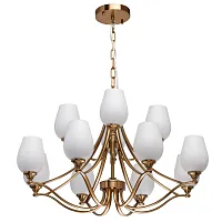 Люстра подвесная Палермо 386016812 Chiaro белая на 12 ламп, основание бронзовое в стиле классический 
