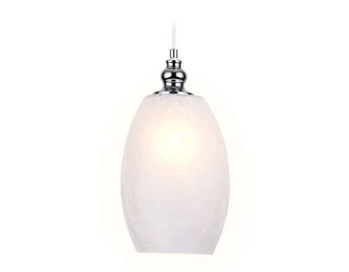 Светильник подвесной TR3621 Ambrella light белый 1 лампа, основание хром в стиле хай-тек современный  фото 2
