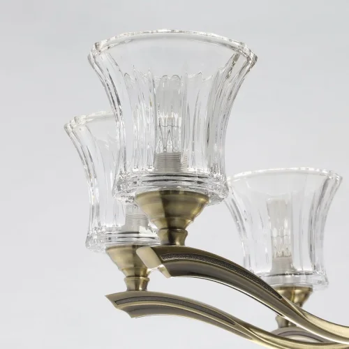 Люстра подвесная Аманда 481013908 MW-Light прозрачная на 8 ламп, основание античное бронза в стиле классический  фото 4