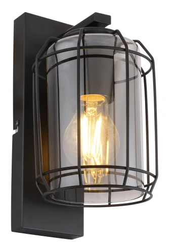 Бра Kammi 15559W Globo прозрачный на 1 лампа, основание чёрное в стиле лофт современный 