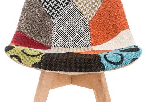 Деревянный стул Mille fabric multicolor 11731 Woodville, разноцветный/ткань, ножки/массив бука дерево/натуральный, размеры - ****490*600 фото 4