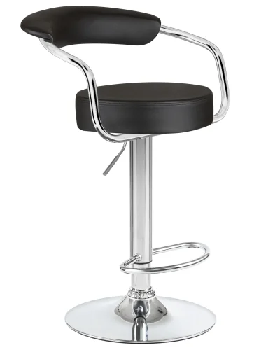 Стул барный набор 2 шт. SET-2 5013-LM MARTA, цвет сиденья черный, цвет основания хром Dobrin, /экокожа, ножки/металл/хром, размеры - 830*1040***520*490 фото 3