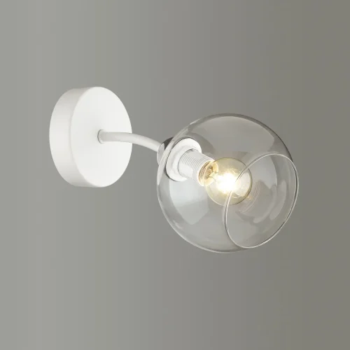 Бра настенный Alana 4517/1W Lumion прозрачный на 1 лампа, основание белое в стиле минимализм  фото 3