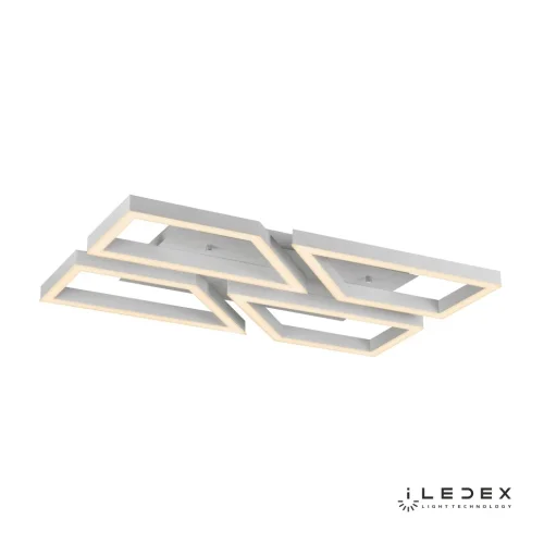 Люстра потолочная LED с пультом Stellar 8302-780x550-X-T WH iLedex белая на 1 лампу, основание белое в стиле современный хай-тек с пультом квадраты