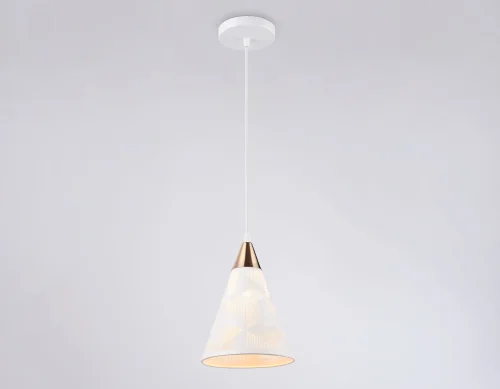 Светильник подвесной TR8429 Ambrella light белый 1 лампа, основание белое в стиле кантри прованс современный  фото 3