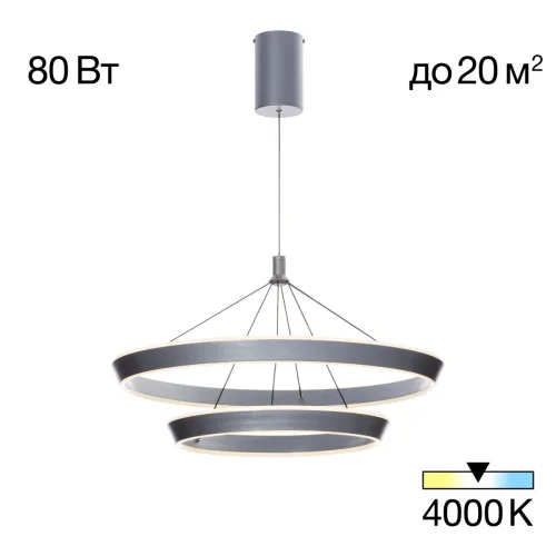 Люстра подвесная LED Tavi CL717013 Citilux серая на 1 лампу, основание серое в стиле современный хай-тек 