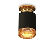 Светильник накладной Techno spot XS6302162 Ambrella light чёрный жёлтый 1 лампа, основание золотое в стиле современный круглый