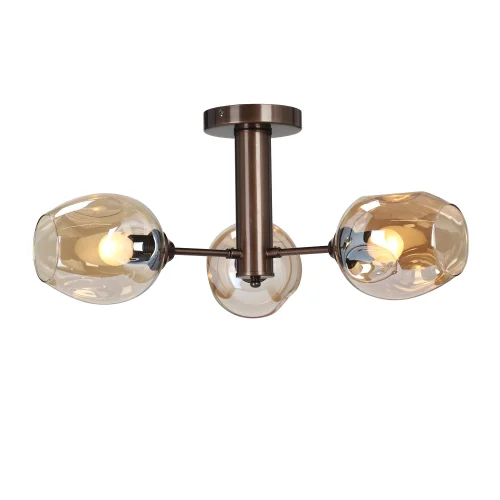 Люстра потолочная V3956-7/3PL Vitaluce бежевая на 3 лампы, основание бронзовое в стиле арт-деко  фото 4