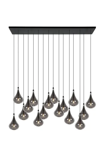 Светильник подвесной Tears 70434/16/30 Lucide серый чёрный 16 ламп, основание чёрное в стиле современный 