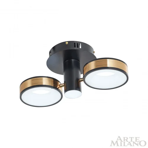 Люстра потолочная LED Ferrara-71040 271040/2R BK/GD Arte Milano белая на 1 лампу, основание чёрное в стиле современный хай-тек фото 6