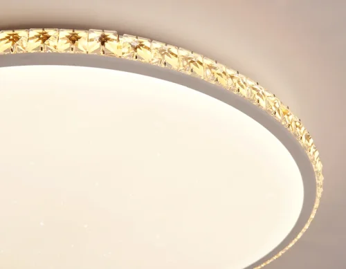 Светильник потолочный LED с пультом Orbital Crystal FF70 Ambrella light белый 1 лампа, основание белое в стиле современный хай-тек с пультом фото 7