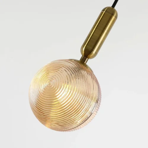 Светильник подвесной Idem 2723-1P Favourite янтарный 1 лампа, основание латунь в стиле классический выдувное фото 3
