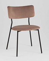 Стул Амелия велюр коричневый УТ000039954 Stool Group, коричневый/велюр, ножки/металл/чёрный, размеры - *780****