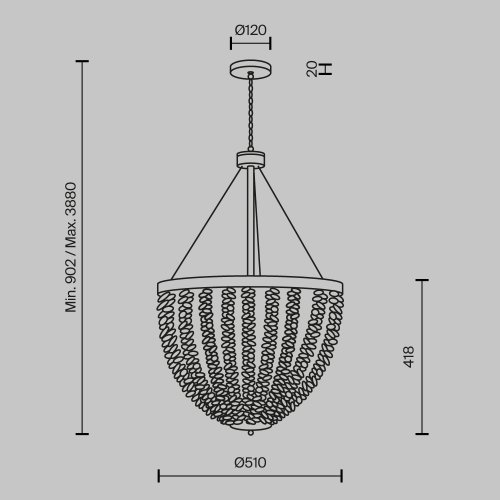 Люстра подвесная Intrigue MOD440PL-06BS Maytoni прозрачная на 6 ламп, основание латунь в стиле современный фото 6