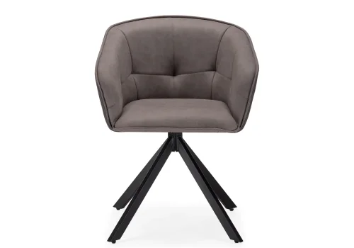 Кресло Дарк крутящиеся серое / графит / черное 571397 Woodville, серый/искусственная замша, ножки/металл/чёрный, размеры - ****720*760мм фото 3