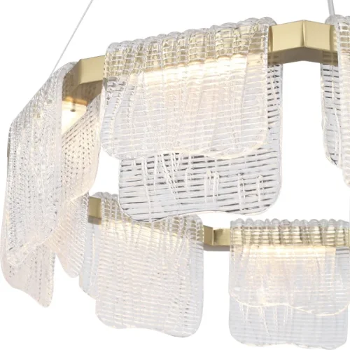 Люстра подвесная LED Voile SL6021.203.54 ST-Luce прозрачная на 1 лампу, основание золотое в стиле современный фото 2