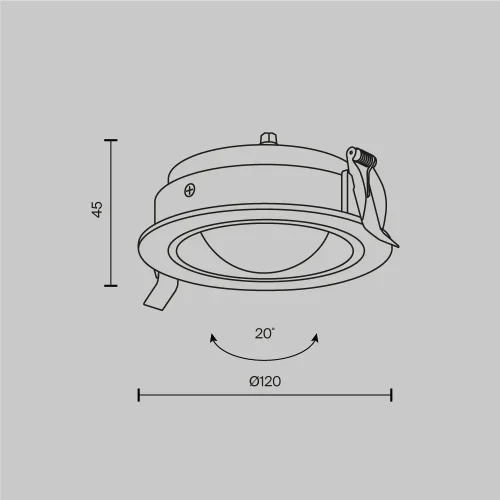 Светильник точечный LED Lens 12Вт 3000К 70° DL105-12W3K-B Maytoni чёрный на 1 лампу, основание чёрное в стиле современный хай-тек круглый фото 12
