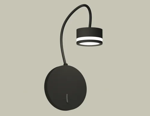Бра с выключателем XB9596200 Ambrella light чёрный на 1 лампу, основание чёрное в стиле хай-тек современный гибкая ножка для чтения