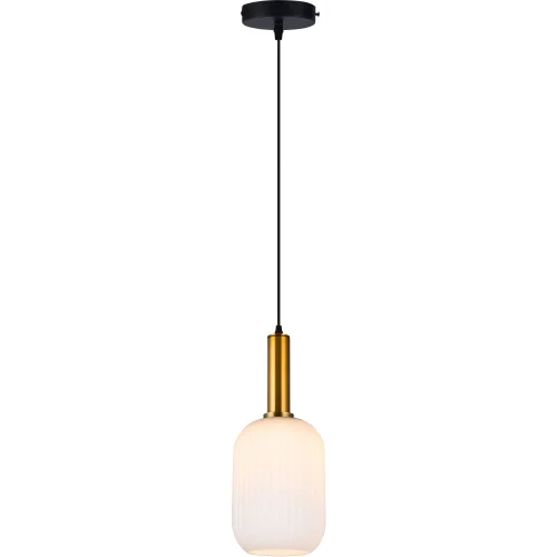 Светильник подвесной Kristal TL1221H-01SW Toplight белый на 1 лампу, основание чёрное в стиле современный выдувное