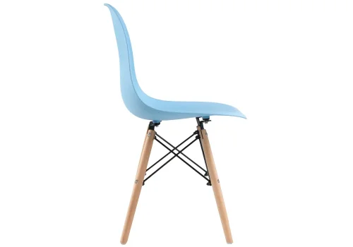 Пластиковый стул Eames PC-015 blue 11898 Woodville, голубой/, ножки/массив бука дерево/натуральный, размеры - ****460*520 фото 3