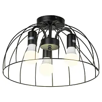Люстра потолочная Lattice GRLSP-8215 Lussole без плафона на 3 лампы, основание чёрное в стиле модерн 