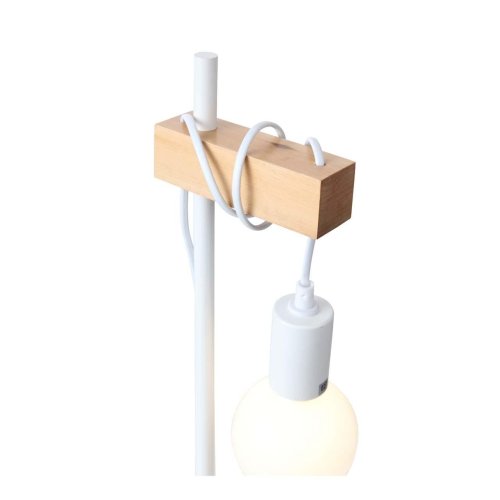 Настольная лампа лофт Bagetti SL1142.504.01 Evoluce без плафона 1 лампа, основание белое бежевое металл дерево в стиле лофт  фото 4