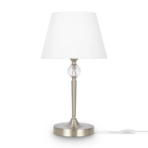 Настольная лампа Rosemary FR2190TL-01N Freya белая 1 лампа, основание никель металл в стиле американский классика 