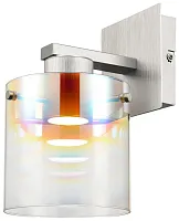 Бра LED 248-201-01 Velante прозрачный 1 лампа, основание серебряное в стиле современный 