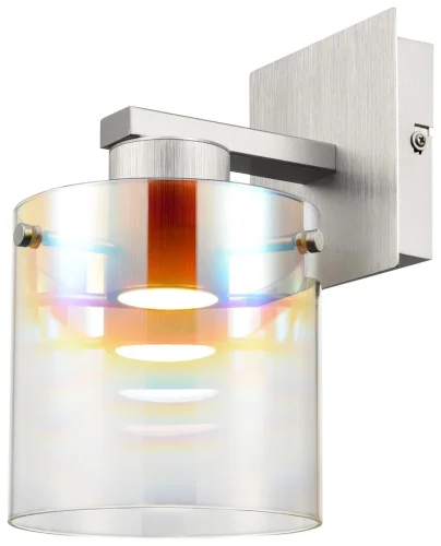 Бра LED 248-201-01 Velante прозрачный на 1 лампа, основание серебряное в стиле современный 
