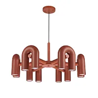 Светильник подвесной LED Twins 1092/34 PL-30 Divinare коричневый на 1 лампу, основание коричневое в стиле современный арт-деко 