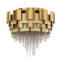 Люстра потолочная Кармен 394011924 Chiaro золотая прозрачная на 24 лампы, основание золотое в стиле классика 