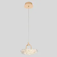 Светильник подвесной LED с пультом FELICIDAD SP9W LED Crystal Lux прозрачный на 1 лампу, основание золотое в стиле современный 
