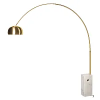 Торшер Арка / Arco 5001 Gold LOFT IT изогнутый золотой на 1 лампу, основание белое в стиле современный американский арт-деко Торшер Арка / Arco 5001 Gold LOFT IT изогнутый золотой на 1 лампу, основание белое в стиле современный американский арт-деко