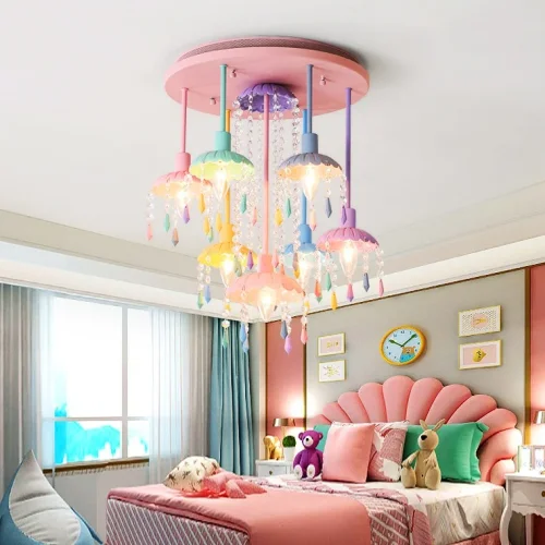 Люстра подвесная RAINBOW HANG 140971-26 ImperiumLoft разноцветная на 7 ламп, основание розовое в стиле современный  фото 7