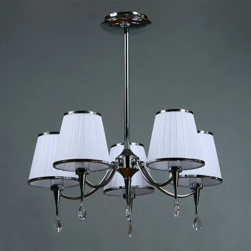 Люстра на штанге Серия 01625 MA01625CA/005 Chrome Ambiente by Brizzi белая на 5 ламп, основание хром в стиле современный 