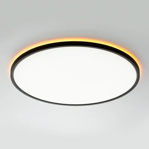 Светильник потолочный LED с пультом Norma CL749501 Citilux белый на 1 лампу, основание чёрное в стиле современный хай-тек круглый с пультом фото 5