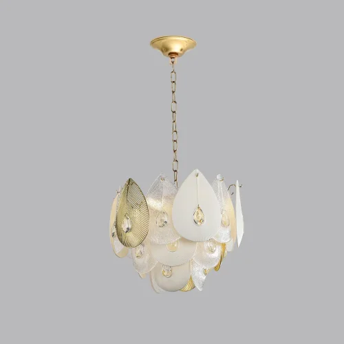 Люстра подвесная Cabochon 5050/11 Odeon Light золотая прозрачная белая на 11 ламп, основание золотое в стиле современный флористика  фото 4