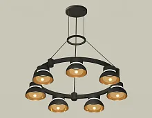 Светильник подвесной XR92051402 Ambrella light золотой чёрный 7 ламп, основание чёрное в стиле хай-тек современный 