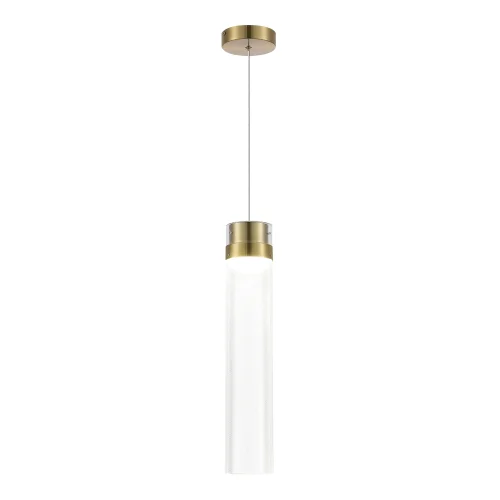 Светильник подвесной LED Champagne SL6236.303.01 ST-Luce прозрачный на 1 лампу, основание латунь в стиле современный каскад