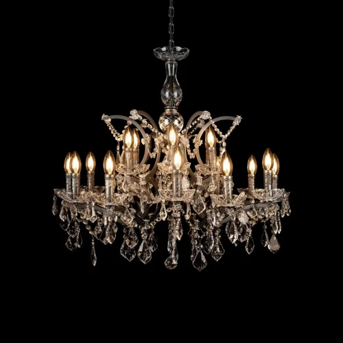 Люстра подвесная Vaille Crystal 10450/900 LOFT IT графит на 18 ламп, основание графит в стиле арт-деко цепочки фото 5