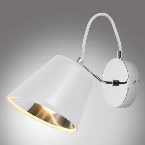Бра Amber MR1630-1W MyFar белый на 1 лампа, основание хром в стиле лофт современный  фото 5