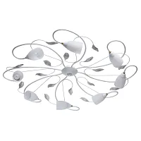 Люстра потолочная Верона 334013108 MW-Light белая на 8 ламп, основание белое в стиле флористика 