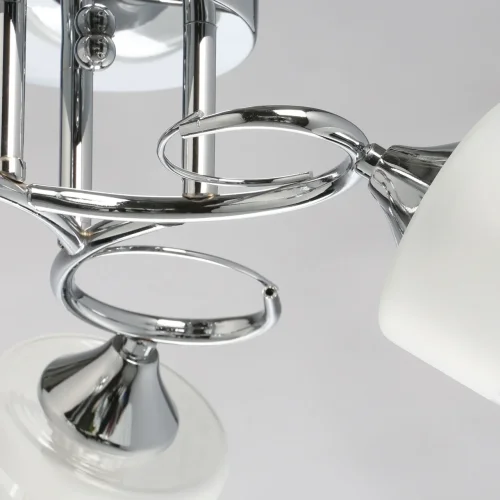 Люстра потолочная Олимпия 106010403 DeMarkt белая на 3 лампы, основание хром в стиле современный  фото 8