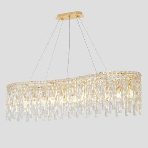 Люстра подвесная ABRIL SP12 L1200 GOLD Crystal Lux прозрачная на 12 ламп, основание золотое в стиле классический фото 5