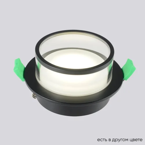 Светильник точечный CLT 061C1 BL Crystal Lux прозрачный на 1 лампу, основание чёрное в стиле современный круглый