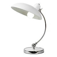 Настольная лампа Falcon LSP-5006 Lussole белая на 1 лампу, основание хром металл в стиле современный 