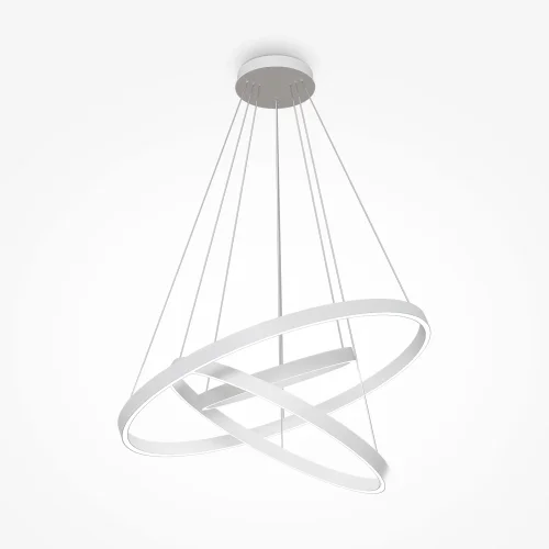 Люстра подвесная LED Rim MOD058PL-L100WK Maytoni белая на 1 лампа, основание белое в стиле современный хай-тек минимализм кольца фото 3