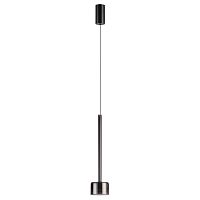 Светильник подвесной LED Laslo 7150/10L Odeon Light дымчатый на 1 лампу, основание чёрное в стиле классический современный 